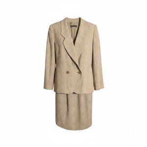 Giorgio Armani Vintage Khaki Silk Suit | Italian Made | Women’s Size 40